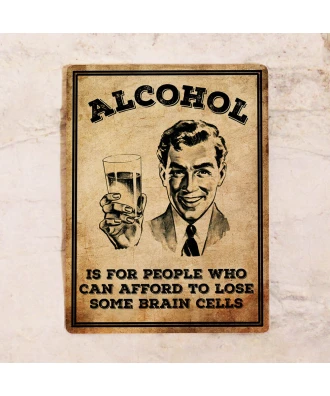 Placa metálica para bar Alcohol