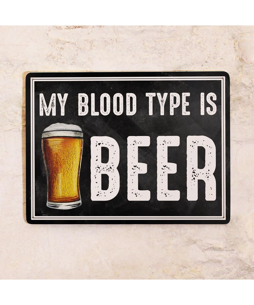 Placa metálica para bar Tipo de sangre