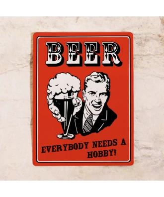 Placa metálica para bar Cerveza