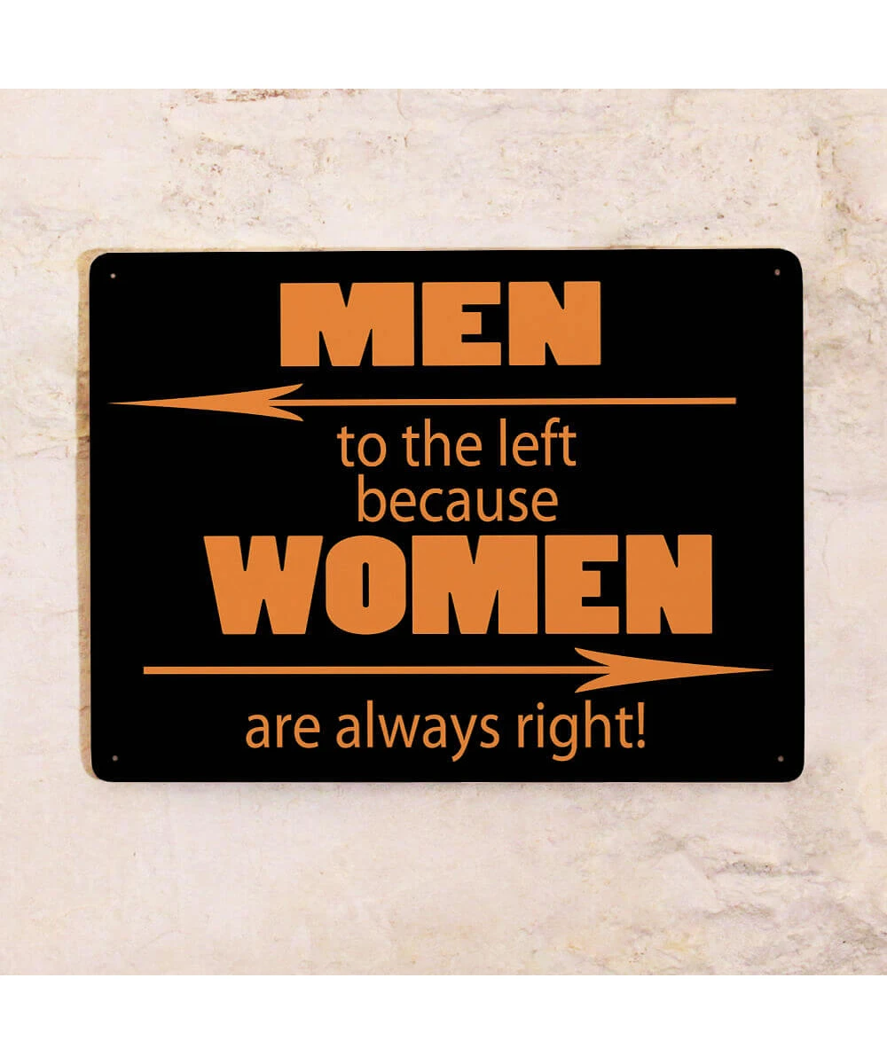 Placa divertida para baño – placa metálica WC para hombres y mujeres, 20×30 cm