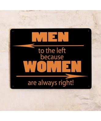 Placa divertida para baño – placa metálica WC para hombres y mujeres, 20×30 cm