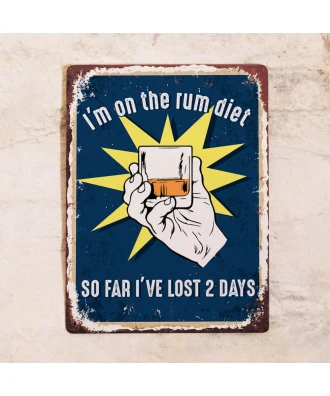 Placa metálica para bar Dieta de ron