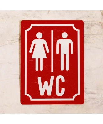 Placa divertida para baño – placa metálica WC para hombres y mujeres, 20×30 cm