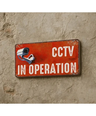 Cartel metálico “Zona videovigilada” – aviso de cámara de seguridad