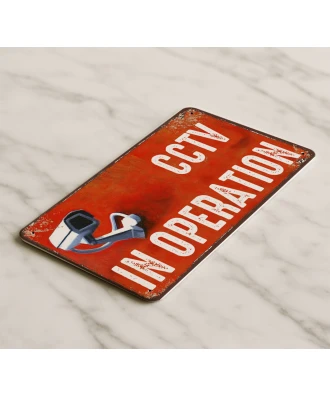 Cartel metálico “Zona videovigilada” – aviso de cámara de seguridad