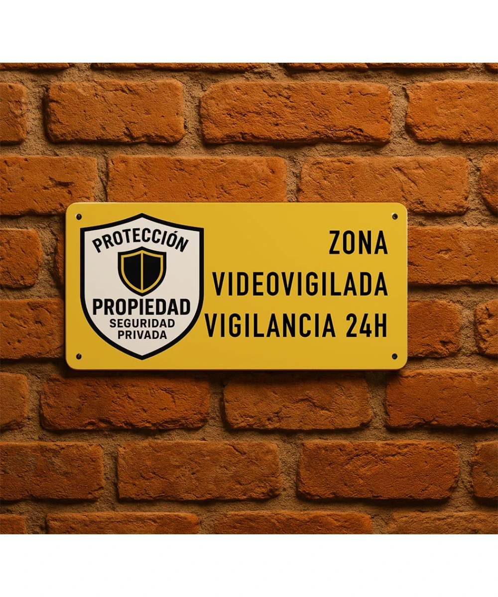 Cartel Zona videovigilada vigilancia 24 horas