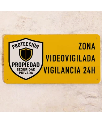 Cartel Zona videovigilada vigilancia 24 horas