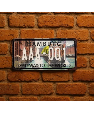 Placa Americana Personalizada  California– Decoración Metálica Única