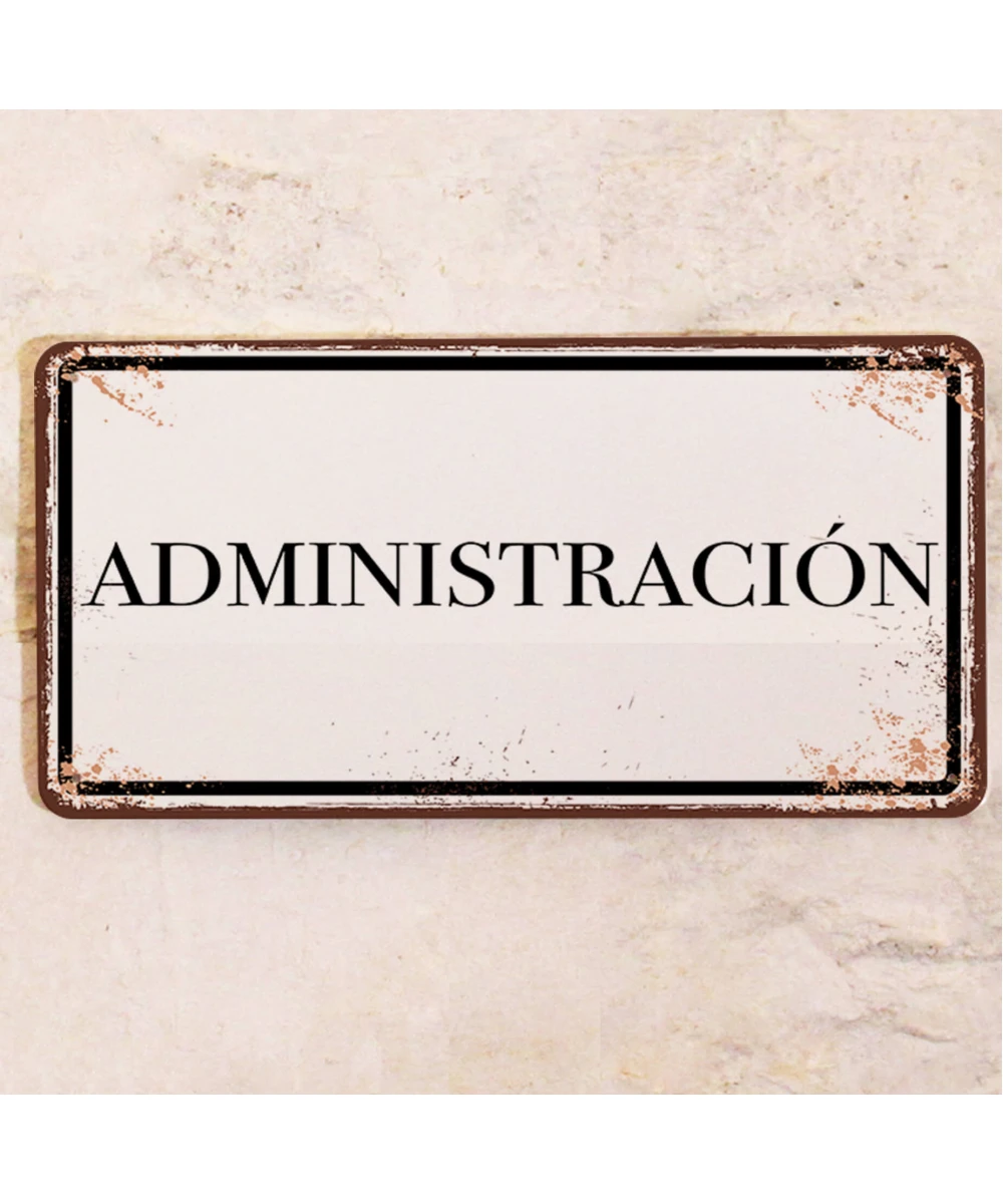 Placa metálica Administración