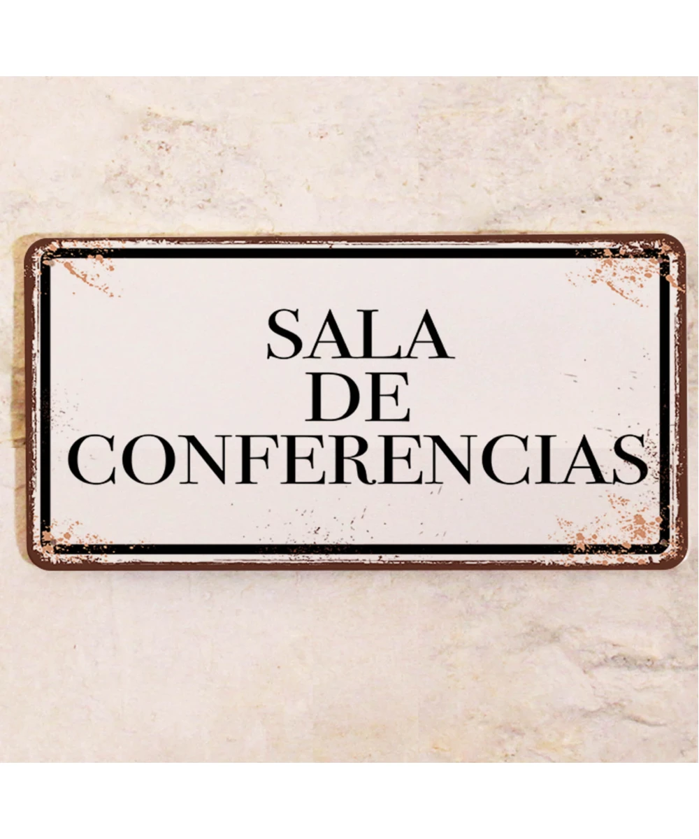 Placa metálica Sala de conferencias