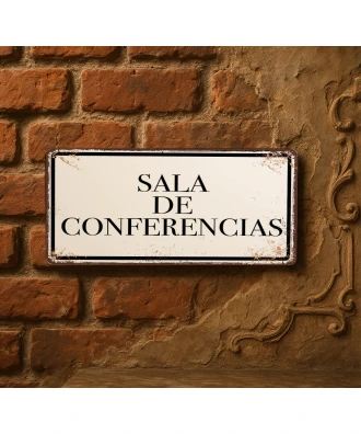 Placa metálica Sala de conferencias