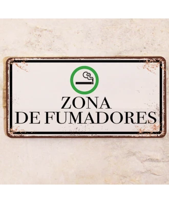 Placa metálica Zona de fumadores