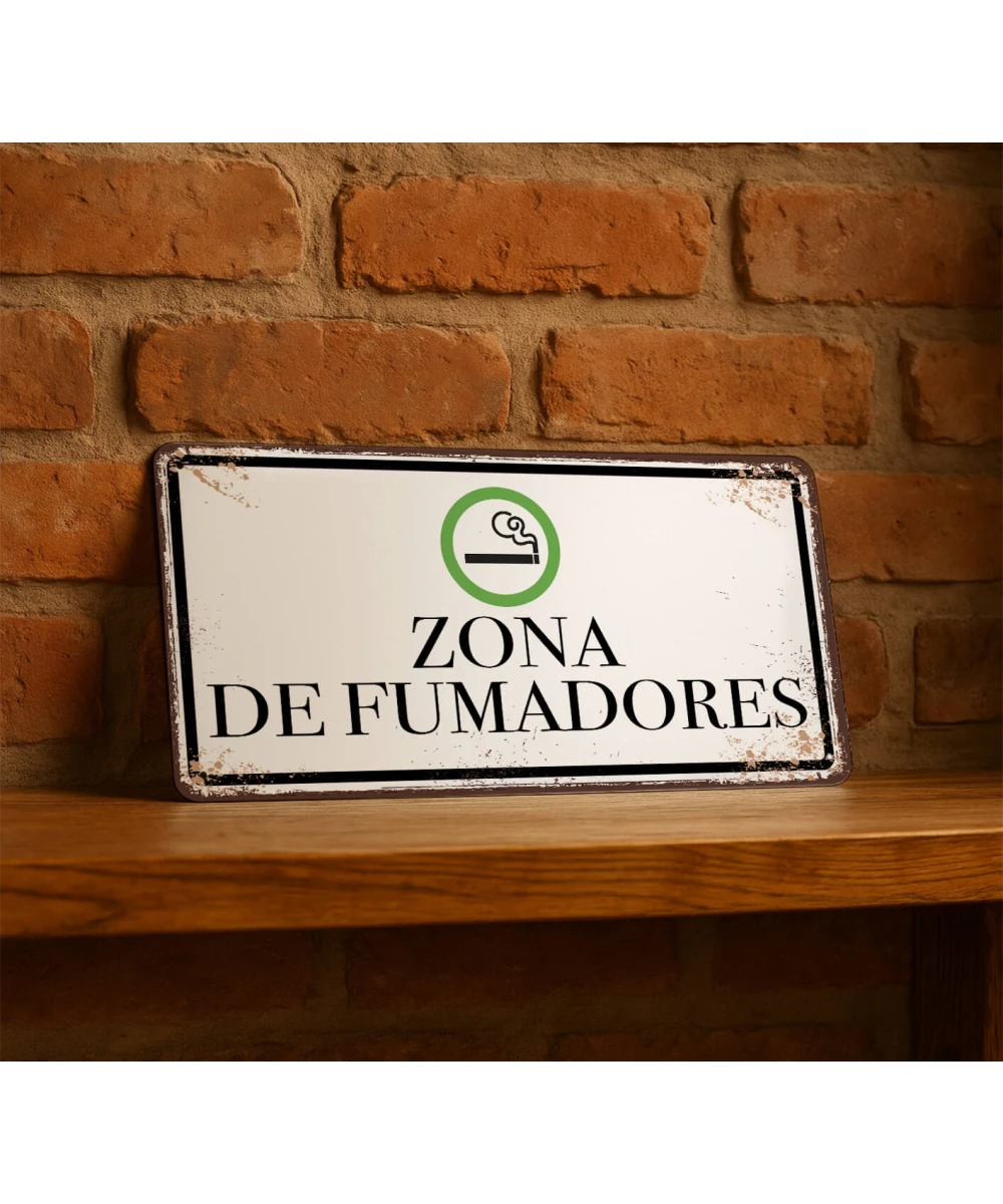 Placa metálica Zona de fumadores