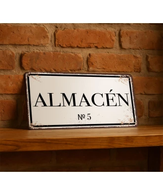 Placa metálica Almacén