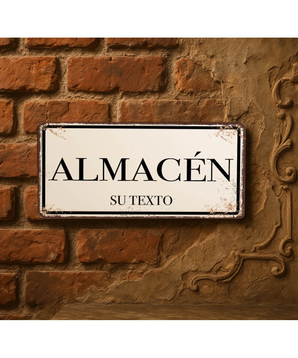 Placa metálica Almacén
