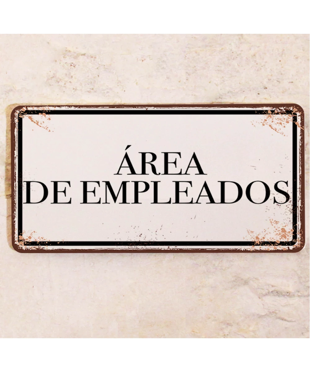 Placa metálica Área de empleados