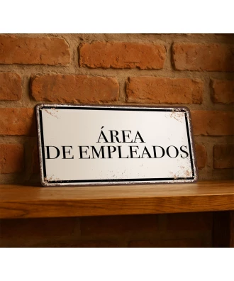Placa metálica Área de empleados