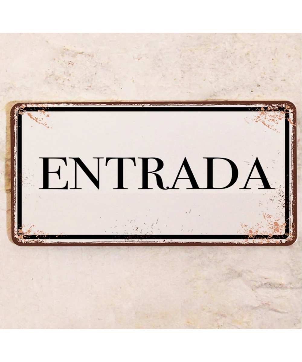 Placa metálica Entrada