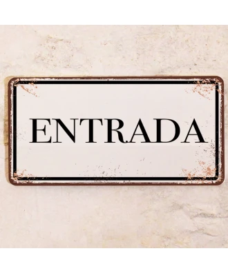 Placa metálica Entrada