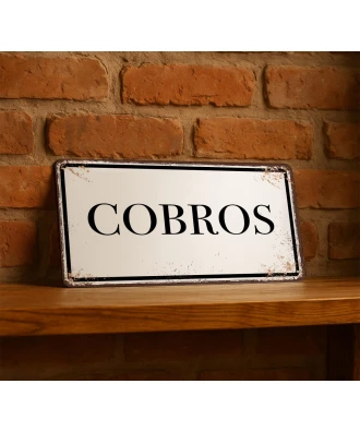Placa metálica Cobros