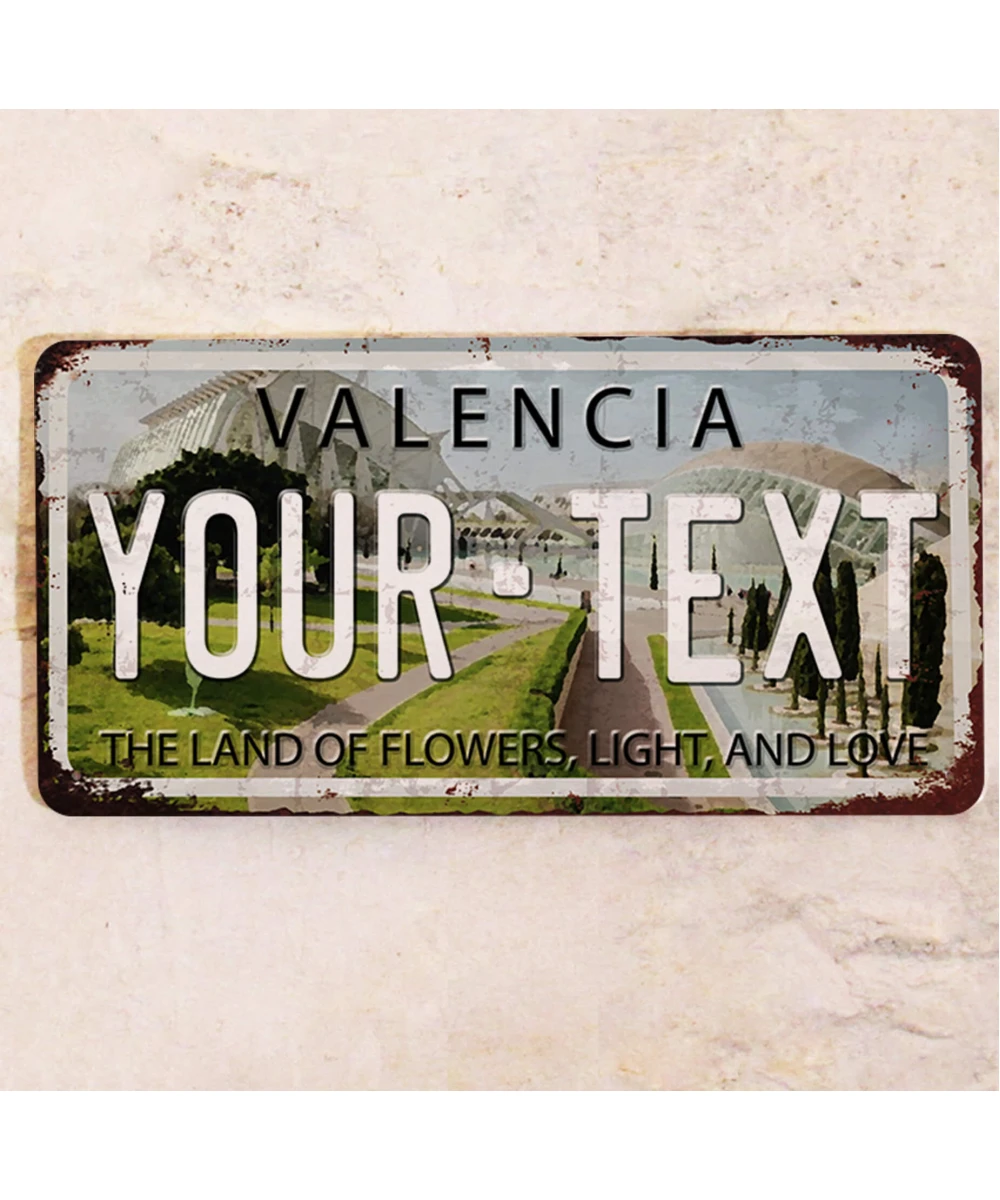 Placa de Valencia personalizada 