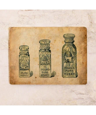 Chapa metálica vintage para cocina Frascos