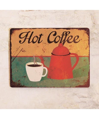 Cartel de cocina de hojalata Café caliente
