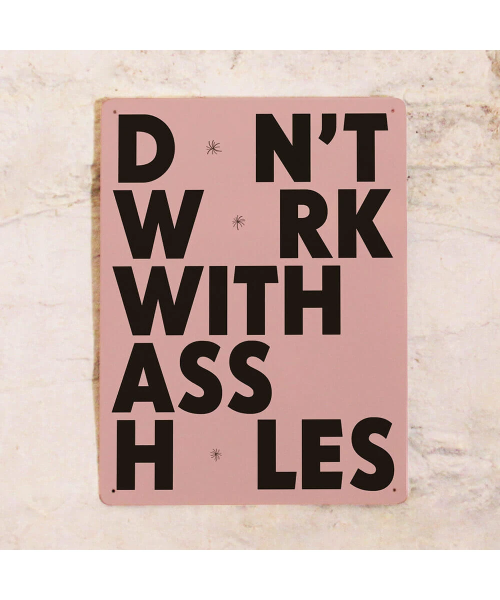 Cartel del lugar de trabajo No trabajes con idiotas