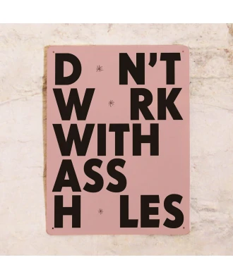 Cartel del lugar de trabajo No trabajes con idiotas