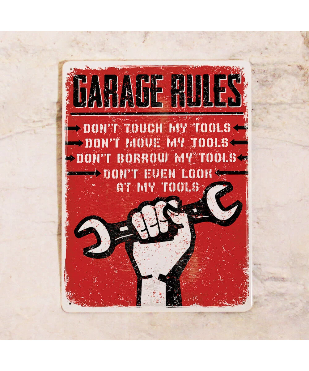 Placa metálica de garaje 20×30 cm – Santuario