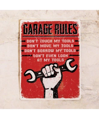 Placa metálica de garaje 20×30 cm – Santuario