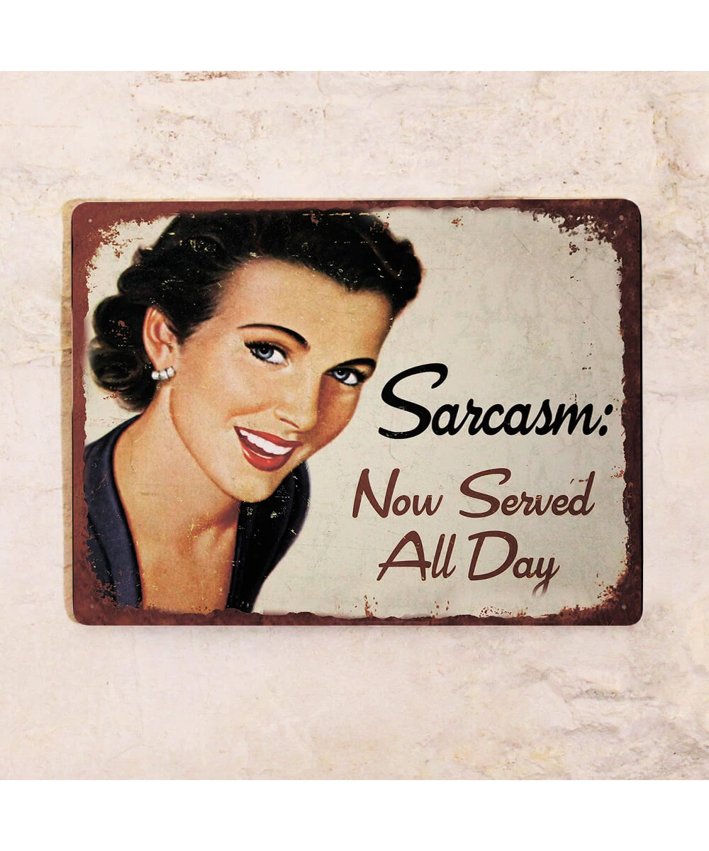 Metal Garage Sign 20×30 cm Boobs Are Real Smile Is Fake