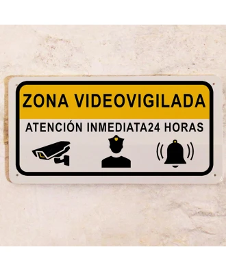 Zona videovigilada atención inmediata 24 horas