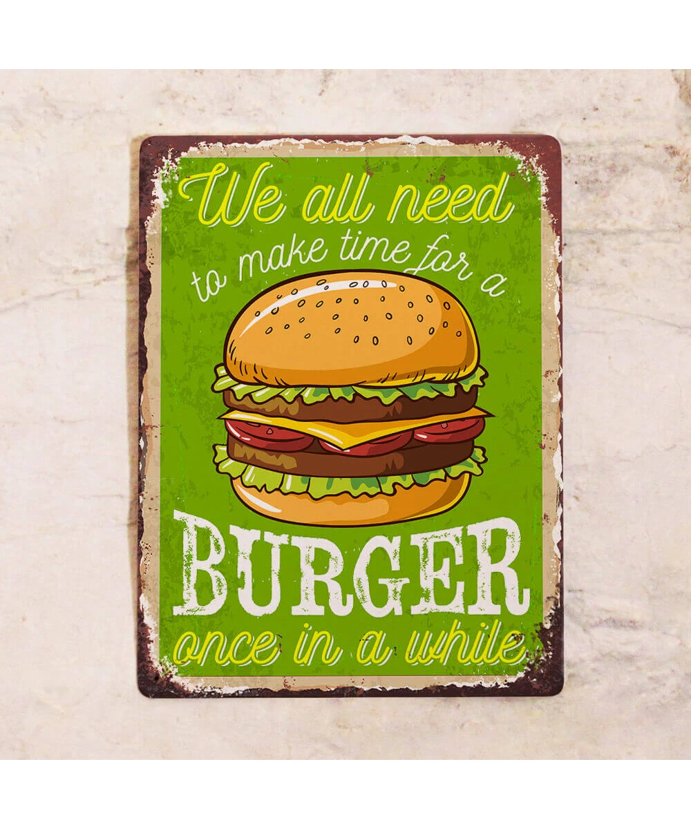 Cartel de cocina de hojalata Hora de hamburguesa