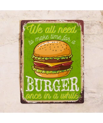 Cartel de cocina de hojalata Hora de hamburguesa