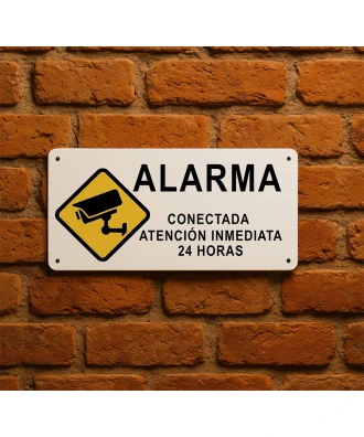 Metal sign Alarm connected – 24-hour immediate response