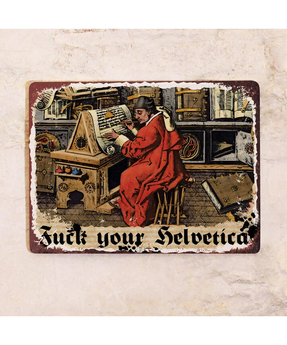 Cartel de oficina Que se Joda tu Helvetica