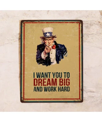 Cartel para la puerta de la oficina Quiero que Sueñes en Grande