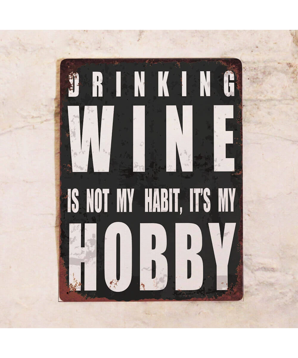 Placa metálica para bar Cuarteto de vino