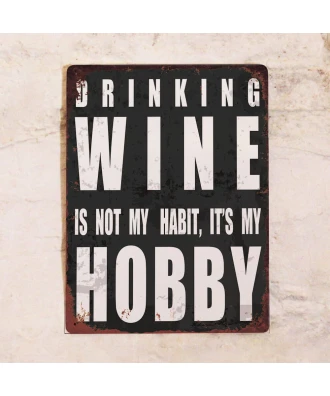 Placa metálica para bar Cuarteto de vino