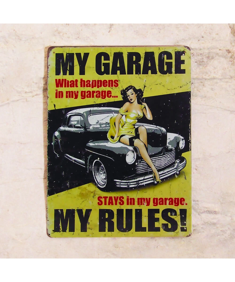 Metal Garage Sign 20×30 cm My Garage – My Rules