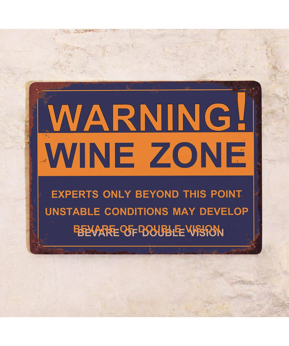 Placa metálica para bar Zona de vino