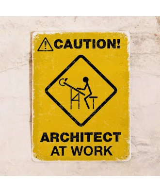 Cartel de oficina Arquitecto en el trabajo