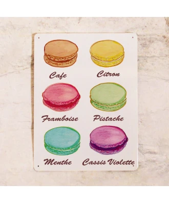 Cartel de cocina de hojalata Macaron