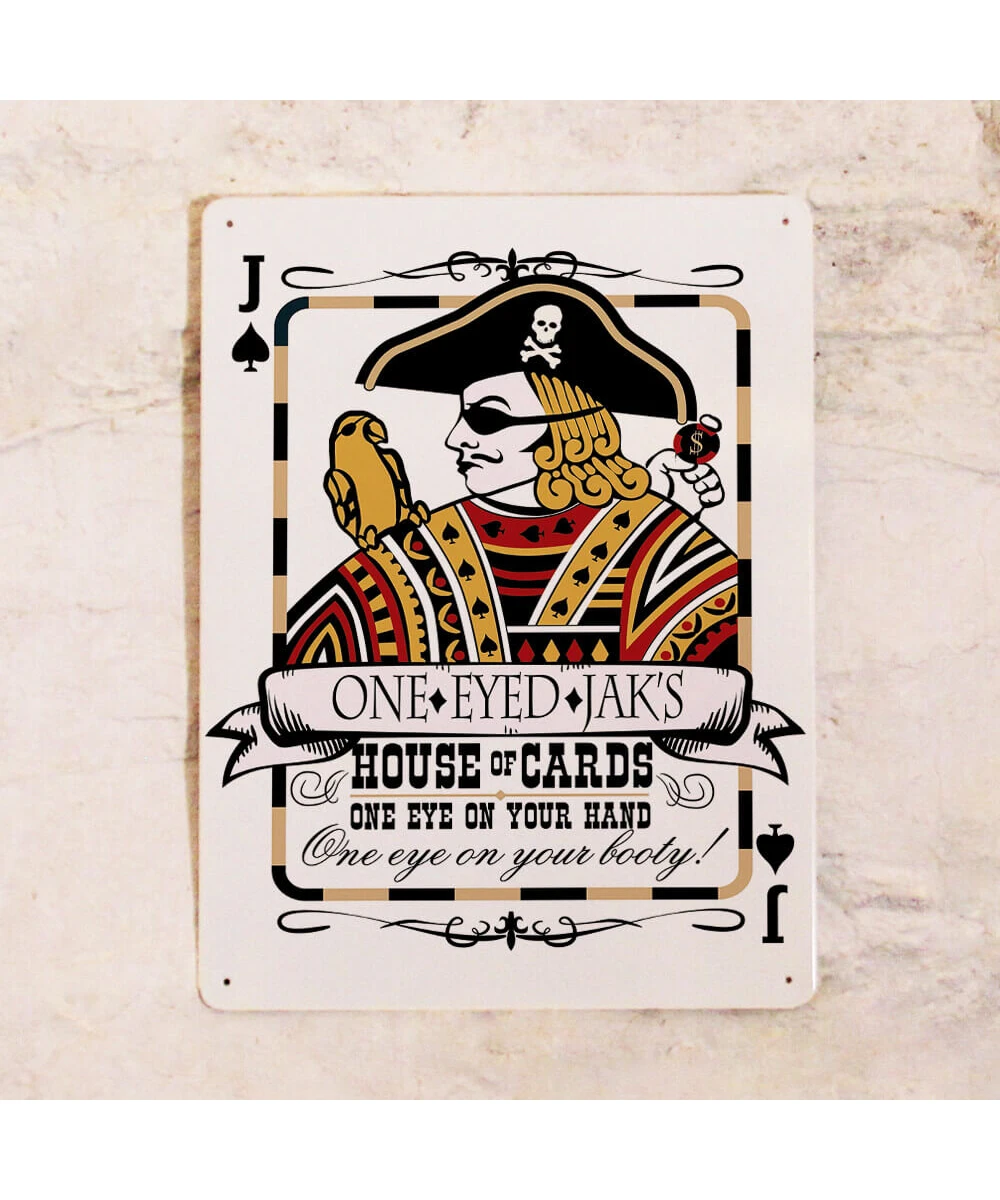 Placa metálica para bar Cartas