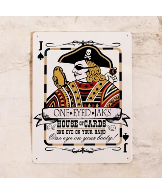 Placa metálica para bar Cartas