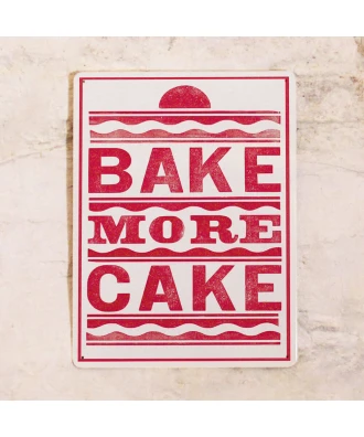 Cartel de cocina de hojalata Hornea más pastel